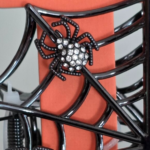 PIPER K Metal Claw Clips | Halloween Spider Web | Crystal Metallic 3D NEW - Picture 4 of 5